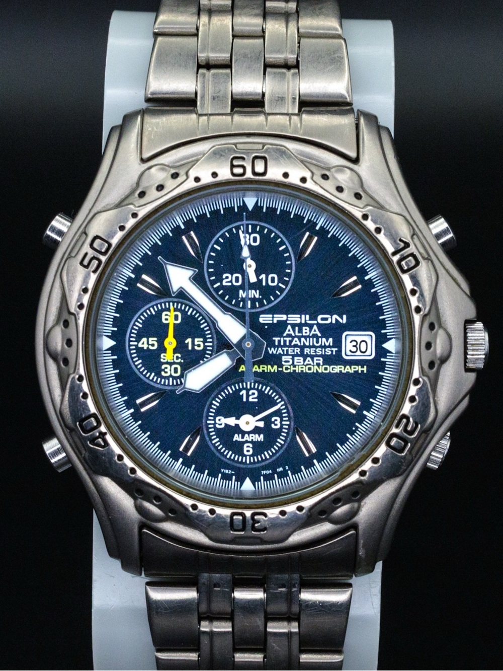 Seiko Alba Rare Epsilon Y182-7D20 Titanium 40mm JDM Import Date Chonograph